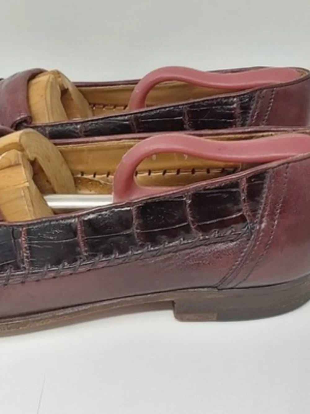 Bruno Magli Crocodile Tassel Loafers Brown Dress Shoes Italy Mens Size 9M